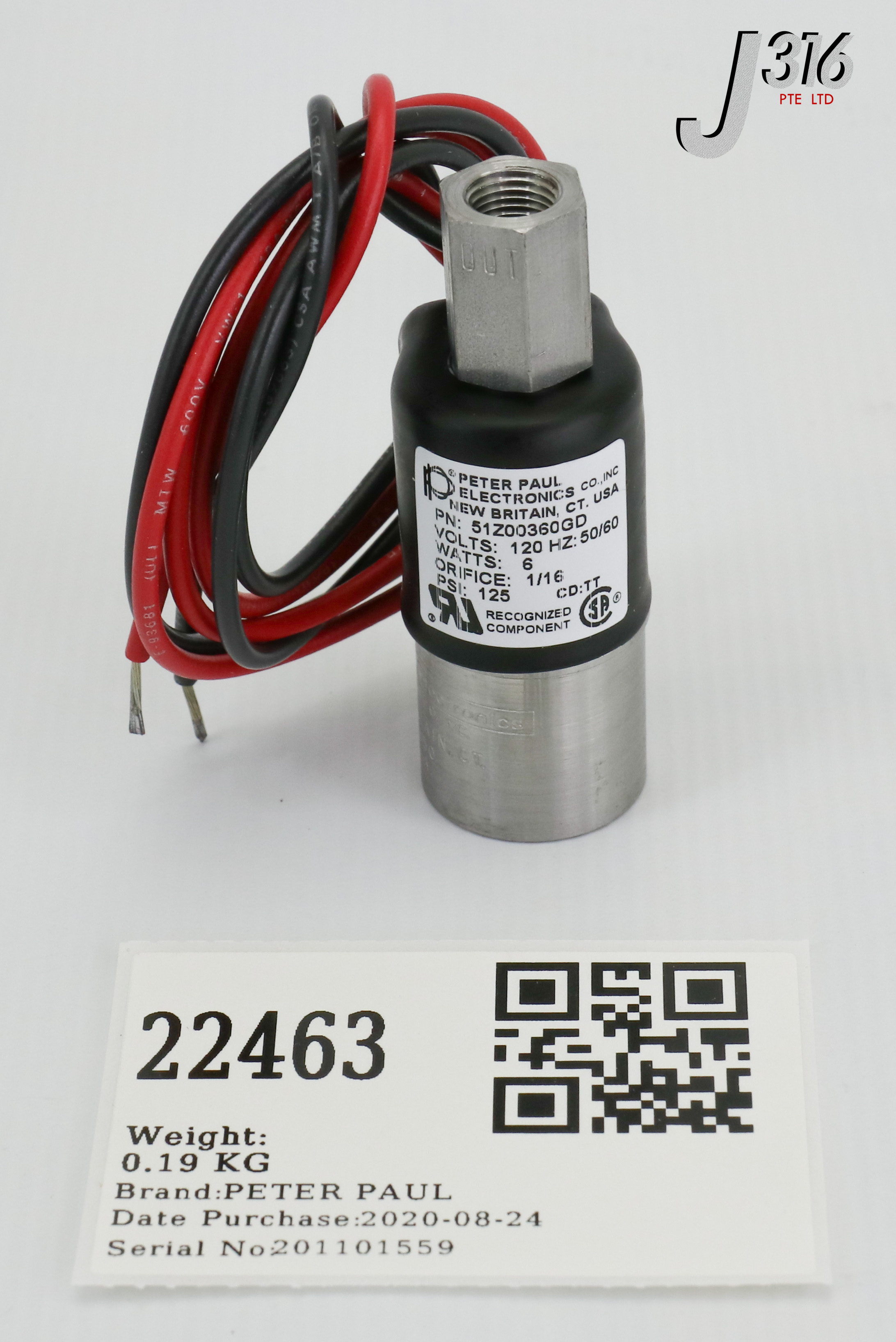 サンプル写真 22463 PETER PAUL S-50 2 W.N.O. SOLENOID VALVE (NEW) 51Z00360GD | eBay
